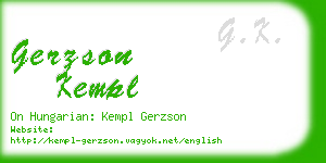 gerzson kempl business card